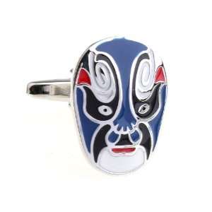  Blue Chinese Opera Mask Cuff Links Cufflinks Everything 