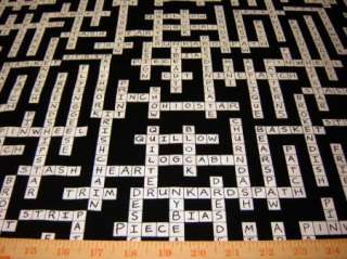 Fabric Timeless Quilt CROSSWORD PUZZLE pattern names  