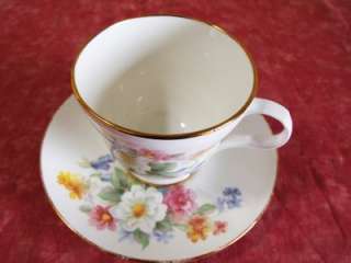 CROWN TRENT FINE BONE CHINA CUP AND SAUCER SET STAFFORDSHIRE ENGLAND 