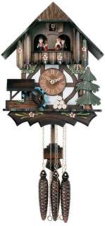 Black Forest 12 One Day Musical Cuckoo Clock   Dancers & Waterwheel