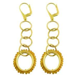    2 Carats Citrine 14 Karat Yellow Gold Dangle Earrings Jewelry