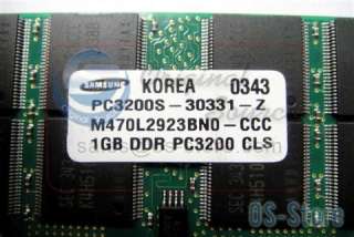 Samsung DDR RAM Memory PC 3200s 400 1GB So dimm Laptop  