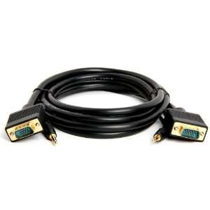  SVGA HD15 Monitor Projector Audio Video Cable with 3.5mm Audio 