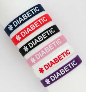 Diabetic Silicone Bracelets Lot of 3 ~ Kids & Adult  