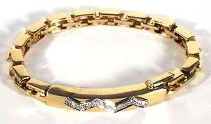  WEBB 18k YG Platinum Diamond Link Bracelet   GAL Appraisal  31 grams