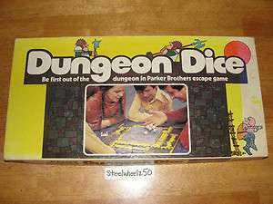 Vintage Dungeon Dice Board Game Parker Brothers 1977 NOT COMPLETE 
