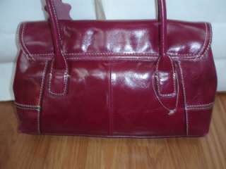 Giani Bernini Red Glazed Leather Tote Bag Purse NWT  