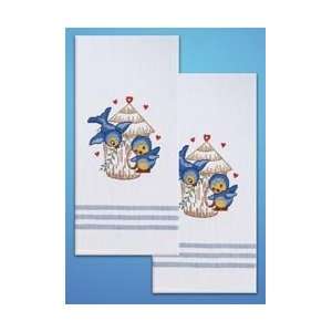  Tobin Stamped Kitchen Towels for Embroidery   Birds Arts 