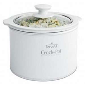  Crock Pot Round Shaped Manual Slow Cooker White 1.5 Quart 