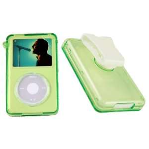 Crystal Clear GREEN Hard Plastic Case for iPod 5G Video [30GB] Screen 