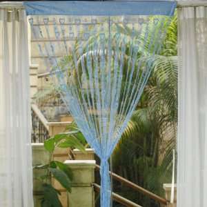  Tassel String Door Curtain Window Room Divider   Blue
