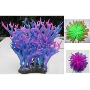  a decoration Decorative Aquarium Ornament Plastic Coral+ 2 