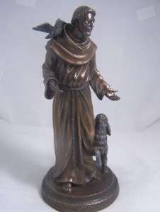 Statue St Francis Saint Figurine Virgin Mary Bible God  