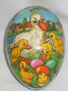 Vintage German Paper Mache Easter Egg Candy Container  