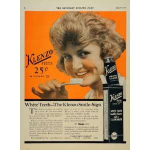  1921 Ad Klenzo Dental Creme Teeth Mouth Dental Hygiene 