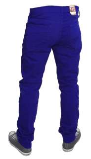 Mens skinny fit drainpipe trousers in royal /electric blue.