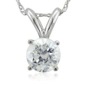   Solitaire Diamond Pendant Necklace (HI, I2 I3, 0.50 carat) Diamond