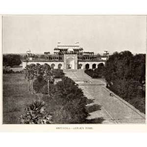  1903 Print Akbar Great Tomb Sikandra India Mughal 