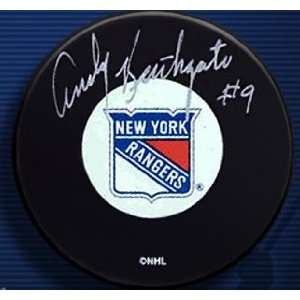  Andy Bathgate Signed Rangers Hockey Puck Sports 