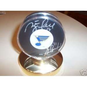 Brett Hull & Grant Fuhr Autographed St Louis Blues Puck w/ COA