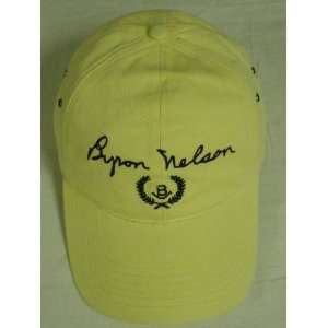 Byron Nelson Straight Golf Hat Ivory Cap Yellow New