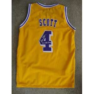  Los Angeles Lakers BYRON SCOTT Signed Jersey INSC. 3X NBA 