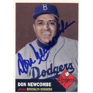 Don Newcombe Brooklyn Dodgers Autographed Replica 1954 Topps Baseball 