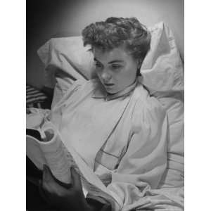  Actress Dorothy Mcguire Reading a Script in Bed at Home 