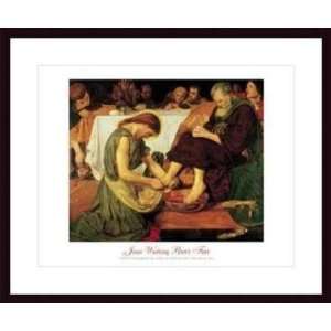   Washing Peters Feet   Artist Ford Madox Brown  Poster Size 22 X 28