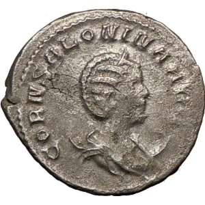  SALONINA Marriage GALLIENUS 258AD Silver Roman Coin 