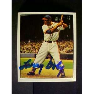 Larry Doby Cleveland Indians #39 1950 Bowman Reprint Signed Baseball 