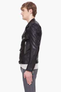Blk Dnm Thick Black Leather Jacket for men  
