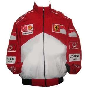  Ferrari Michael Schumacher Racing Jacket Red and White 