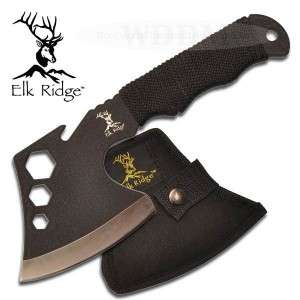 Elk Ridge Black Full Tang Hatchet Throwing Axe Camping Hunting Knife w 