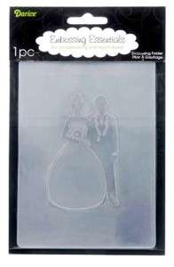 Darice 4x6 Embossing Folder Wedding~BRIDE GROOM Silhouette~ CardMaking 
