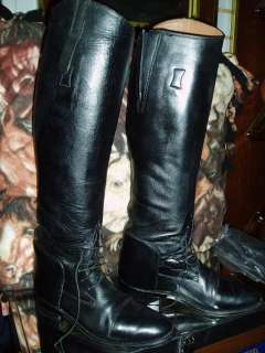 BLACK LEATHER TALL RIDING BOOTS GENTLY USED SZ 9W  