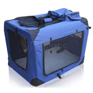 24 Blue Soft Dog Crate Cage Kennel Carrier House  