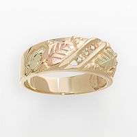 Black Hills Gold   10k Gold Channel Set Diamond Accent Band Ring