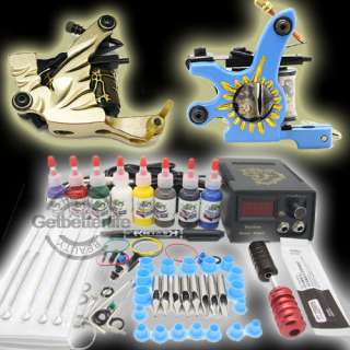 Classical Tattoo Machine Gun 8 Ink Needle Tip Power Supply Kit (WS 