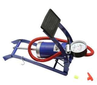 FOOT OPERATED AIR TIRE PUMP FOR BIKE BICYCLE WITH GAUGE  