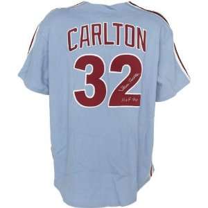 Steve Carlton Signed Phillies Cooperstown Collection Majestic Jersey w 