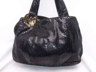 Item Micheal Michael Kors Fulton East/West tote Black Python Handbag 