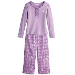 NEW American Girl Doll Snowflake Pajamas PJs for Girls Size Medium 10 