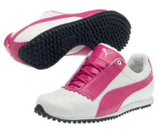 Puma Pin Cat Womens Spikeless Golf Shoes White/Fuschia  
