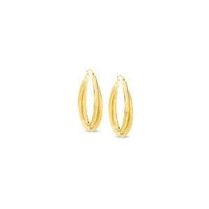  ZALES 14K Gold Double Hoop Earrings cz earrings Jewelry