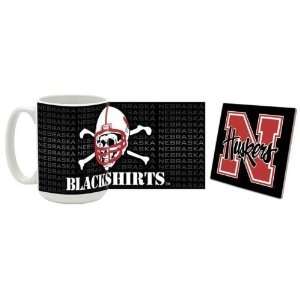   Mug & Coaster Gift Box Combo Nebraska Cornhuskers Beverage Drinkware