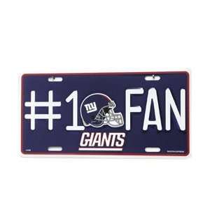  New York Giants #1 Fan License Plate
