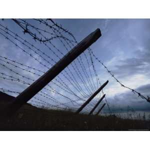  The Remains of a Barbed Wire Fence That Surrounded a 