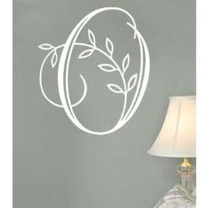  Vine Monogram Wall Decal Size 22 H, Color Chocolate 