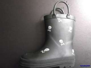 Amy Coe Skull Print Rubber Rain Boots Toddler size 9  